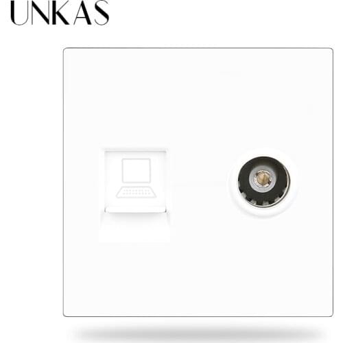 UNKAS B8 DIY Modules Matching TV Port RJ45 Internet Computer Jack For Wall Power Socket Free Combination Outlet