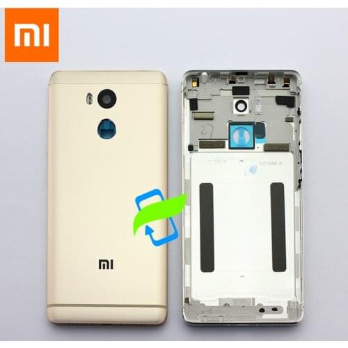 Original Battery Back Cover For XIAOMI Redmi 4 Prime Rear Door Case Back Housing Redmi 4 Pro + Power Volume Buttons+Camera Lens