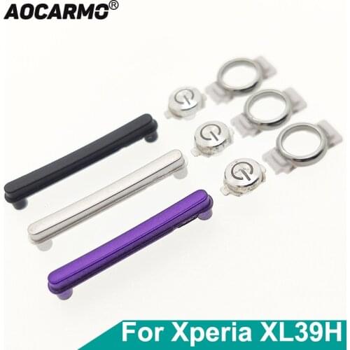Aocarmo For Sony Xperia Z Ultra XL39H Power On/Off Switch With Ring Volume Button C6802 C6833 Replacement