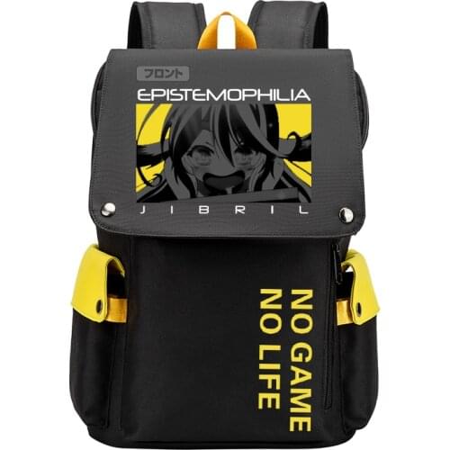 NO GAME NO LIFE Kawaii Women Back PACK Flag School Backpack Anime Students Bookbag Large Travel Bagpack Cartoon Laptop Backpack