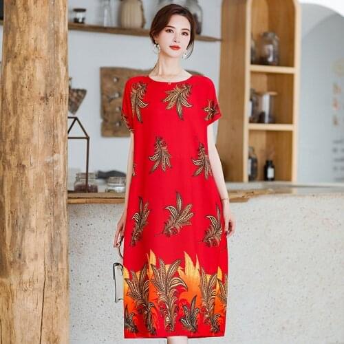 2021 summer Fashion Casual Women O-neck Short Sleeve Long Printed Ladies Slim Dress Party Dress Vestidos Verano Mujer