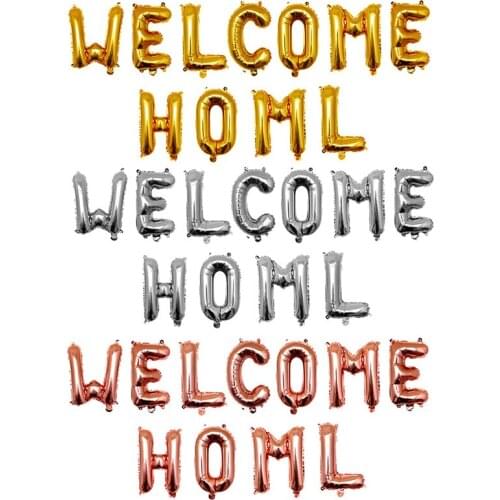 1set Rose Gold Welcome Home Letter Foil Balloons Welcome Back to Home Event Party supplies Inflatable Air globals Decor