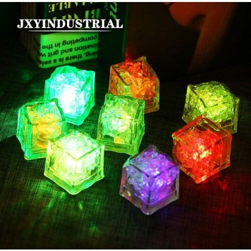 12pcs LED Glowing Light Up Ice Cubes Slow Flashing Color Changing Cup Light Without Switch for Wedding Party Decoration