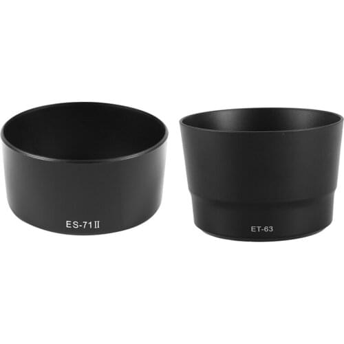 2 Pcs Dedicated Bayonet Lens Hood, for Canon EOS EF USM Lens ES-71II & ET-63
