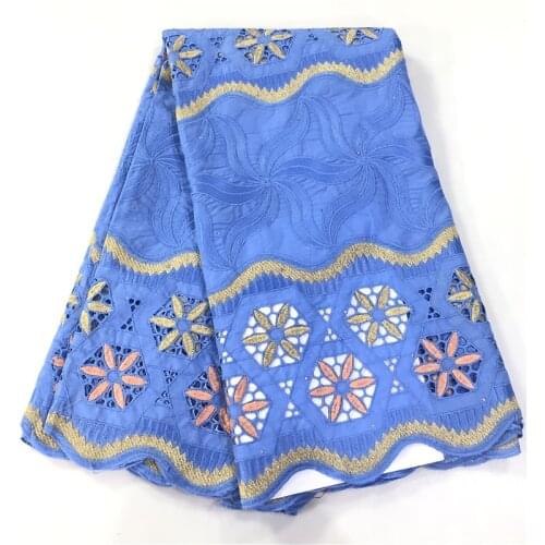 5 yard Swiss lace fabric 2020 latest Voile lace embroidery African 100% cotton fabrics Swiss voile lace popular Dubai style