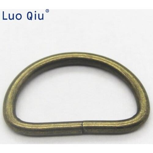 50 pieces/lot) Luo Qiu Bronze 25mm D ring metal buckles Garment Accessories bags buckle Luggage hardware materials