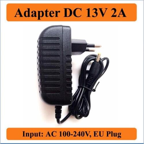 13V 2A EU Plug AC DC Adapter 1pcs AC 100V-240V Converters Adapter to DC 13V 2A Power Supply Charger DC 5.5mm x 2.1-2.5mm 2000mA