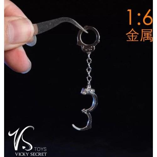 VSTOYS 1:6 Soldier Dolls Accessories Metal Handcuffs Pocket Models for Fans Gift