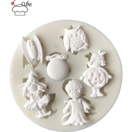 Aouke Halloween combination Fondant Cupcake Decorating Molds Cake Silicone Mold Sugarpaste Candy Chocolate Gumpaste Clay Mould