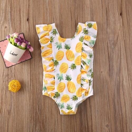Baby Girl Avocado Bodysuit Bikini Toddler Infant Baby Girls Swimsuit One-Piece Swimwear Swimming Bathing Beach Costume