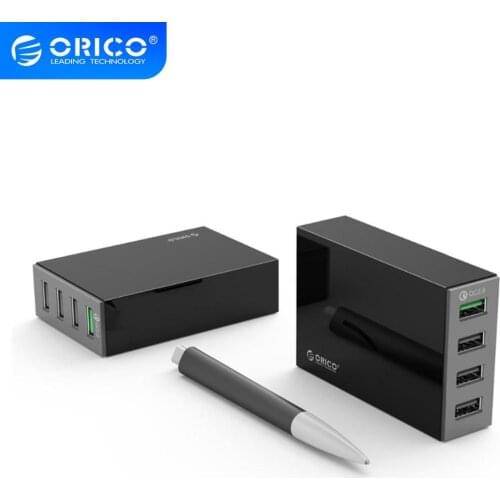 ORICO QC2.0 Fast Charger 4 Ports USB Charger Desktop 34W 5V 2.4A Cell Phone Tablet Adapter For iPhone Samsung Huawei Xiaomi