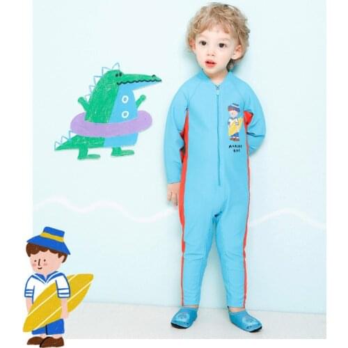 Children Two Pieces Swimsuit Kids Baby Girls Swimwear Boys Long Sleeve Surfing Wear Bathing Suit Baby Sandy Rash Guard 2-10Y