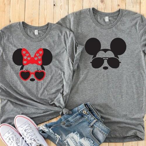 Mr and Mrs T-Shirt Minnie and Micky Couples Shirt Cute Valentines Day Shirts Matching Hubby and Wifey Tee Kawaii Honeymoon Tops