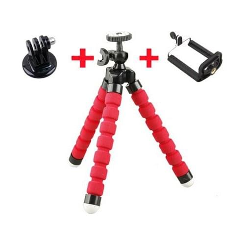 Husiway Flexible Octopus Tripod Bracket Stand Mount + phone holder + adapter for Gopro Hero selfie stick mobile phone stand