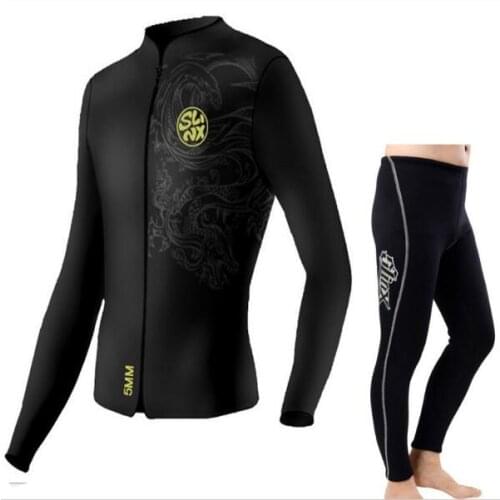 Authentic neoprene slinx wetsuit for unisex ,swim in winter clothing surf,5mm jacket and 3mm trousers ,with Chinese dragon