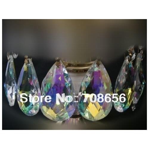 150 PCS 50MM AB CRYSTAL GLASS ALMOND LAMP CHANDELIER PRISM X'MAS WEDDING PENDANT HANGING LAMP PARTS