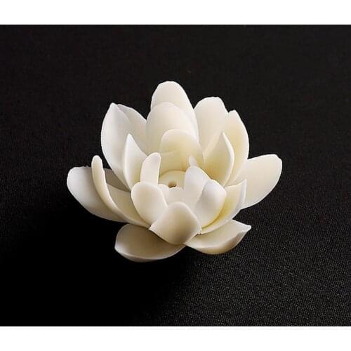 1PC White Lotus Flower Ceramic Incense Stick Holder Incense Burner Tea Ceremony Ornaments DIY Home Decoration
