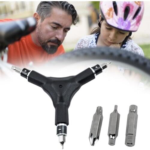Steel Shaped Bicycle Wrench Y Outer Hexagonal Wrenches With 6 Functions Road Bike Key Tools For Skateboards Scooters Bicycles