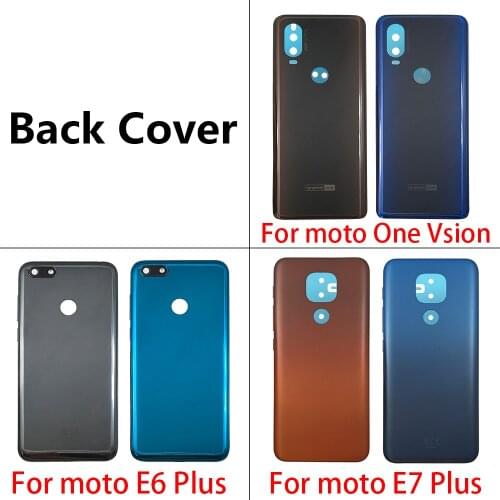 10Pcs Battery Door Housing Back Cover For Motorola Moto G5 G6 E6 Play E7 Plus G8 Power Lite One Vision With Adhesive Sticker