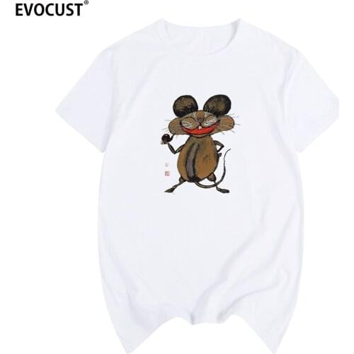 Smoking rat Summer Style Funny Mother Streetwear Casual T-shirt Cotton Men T shirt New TEE TSHIRT Womens unisex Fashion