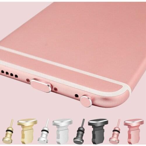 Besegad Metal 3.5mm Earphone Jack Dust Plug Anti-dust Ear Cap Charging Port for iPhone 6 6s Plus 5s SE iPad Phone Gadgets