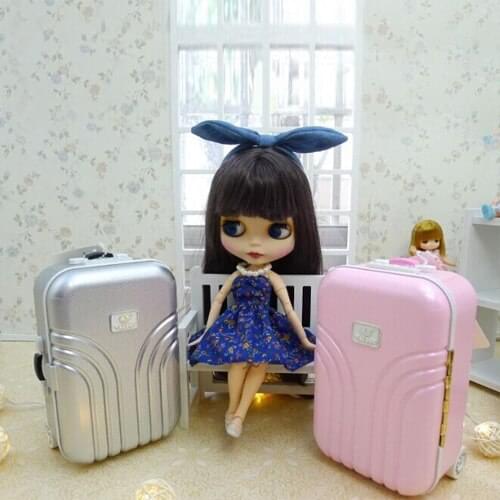 1:6Dollhouse miniature furniture Accessories Bags Small Box Cute Trolley Case trunk