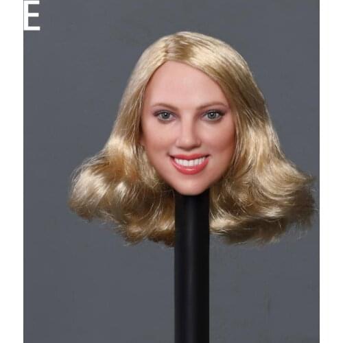 1/6 Scale GC033 Female Scarlett Johansson Smile Girl Head Model Carved Figure Accessory for 12" Female Figure Body
