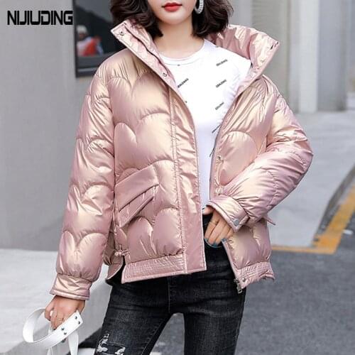 Fashion Thick Parkas Coats Winter Jackets Women Plus Size 3XL jacket Female Glossy Split Fork Windbreaker Overcoat Loose Outwear