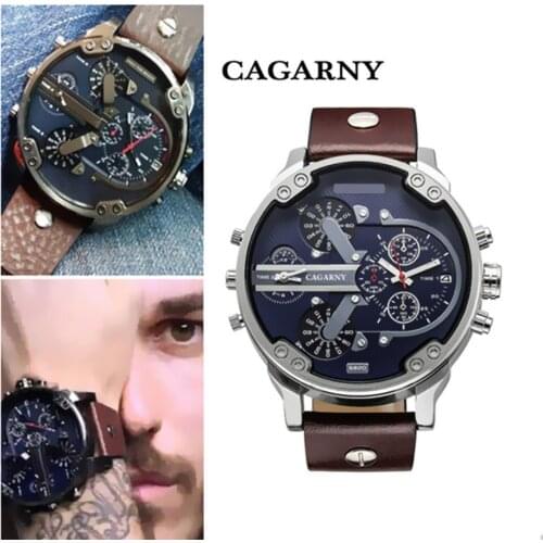Reloj Hombre 2017 Luxury brand CAGARNY Men Watches Leather Strap Quartz Watch Military Sports Male Clock Relogio Masculino