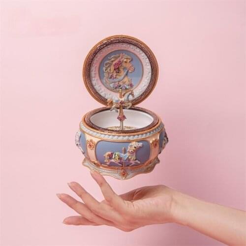 Fantasy Retro Carousel Music Box Girlfriend Children Birthday Gift Creative Home Decoration Resin Magic Music Box Spirited Away