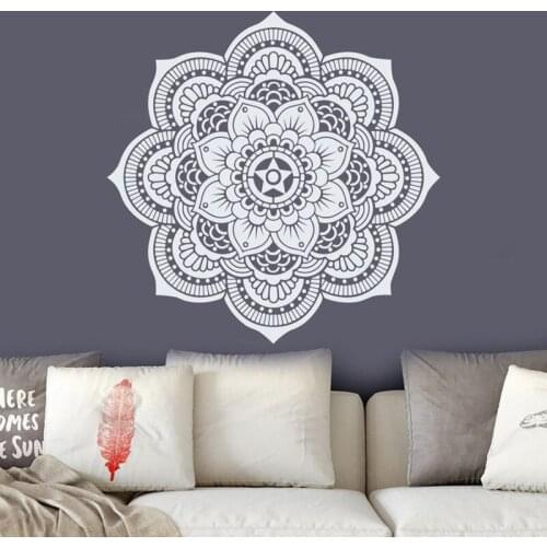 Mandala Wall Decal. Yoga Studio Decor. Bohemian Bedroom Decor. Maroccan Pattern. Flower Mandala Decal. Yoga StickersA12-058