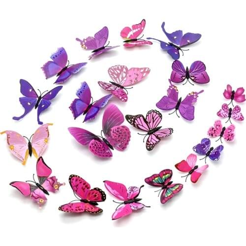 Colorful DIY Butterfly Wall Stickers Decoration For Home Decor, Kids Rooms ,3D Vinyl Festival Party Wedding Decorations
