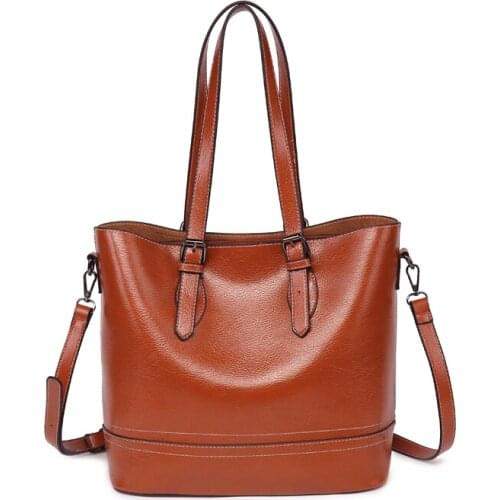 Solid Color Shoulder Bags For Women Soft Pu Leather Casual Totes For Female All-Match Ladies High-Capacity Handbags