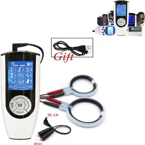 Electric Shock Kit Silicone Penis Rings Enhanced Extended Delay Ring Medical Theme Sex Toys For Men Male Adult Products