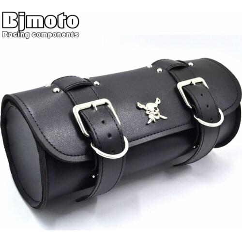 New Motorcycle Saddlebags PU Leather Front Fork Tail Tool Bag Luggage For Harley Chopper Bobber Cruiser Sportster XL 883 1200