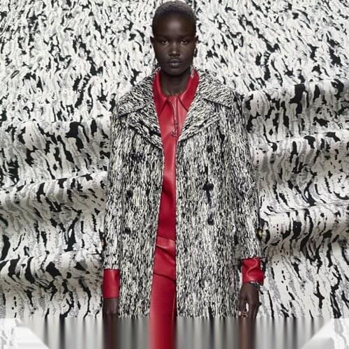 Silver embossed zebra pattern yarn-dyed jacquard windbreaker fabric fashion catwalk custom suit designer sewing jacket fabric