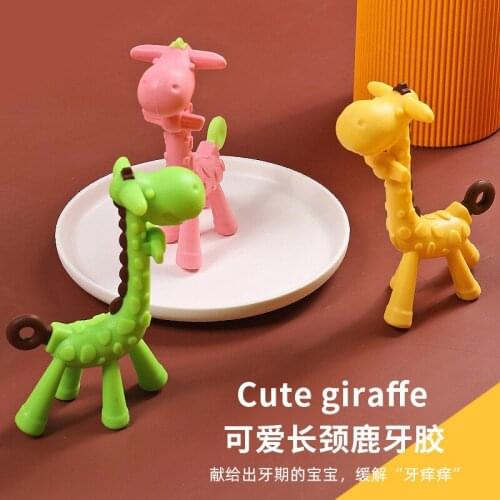 Baby oral care gum Baby giraffe gum Baby deer bite Silicone food molars for newborns wholesale baby baby gifts teethers