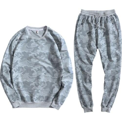 10XL Men Sport Suit Soft Cotton Zipper Pocket Sweatpant+sweatshirt Casual Jogger Running Workout Outfit Set Sportswear Sweatsuit