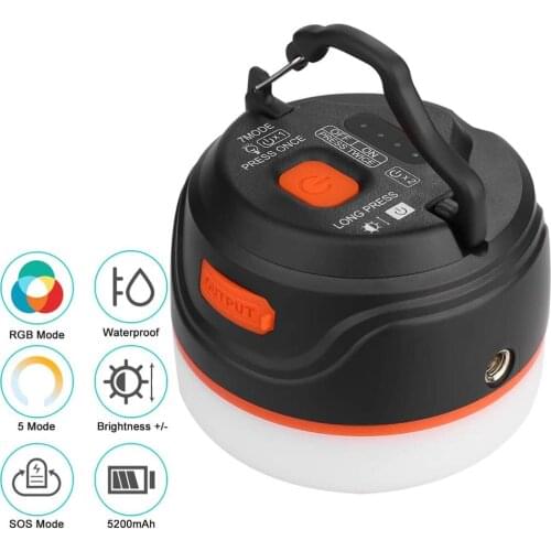 Fomito Mini Ultra Bright Lightweight LED Camping Lantern with RGB and SOS Mode,Magnets, IP65 Waterproof, 5200mAh for Climbing