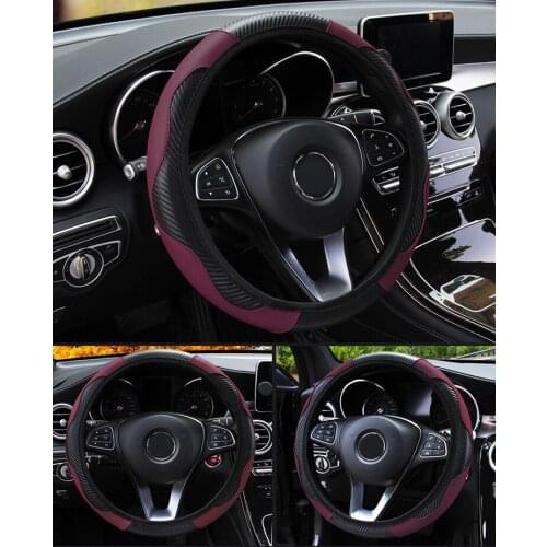 Universal Car Steering Wheel Cover Skidproof Auto Steering-Wheel Cover Car breathable non-slip PU Leather Guard Steering Covers