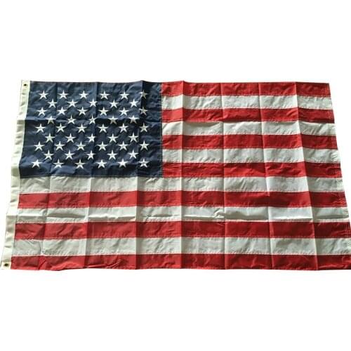 Xvggdg Outdoor USA Flag US 3x5 Feet Waterproof Nylon Embroidered Stars Sewn Stripes Brass Grommets American Flags and Banners
