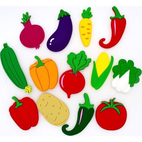 All Kinds Of Vegetables Flatback Soft PVC Charms Fit Keychain/Fridge Magnet/Clogs/Phone Case/iPad DIY Craft Ornament Party Gift