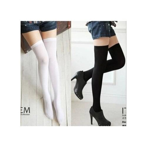 Japanese White Stockings Thigh Knee Socks Thick Velvet High Tube Anti Slip Women Stocking No Box Opp Packaging 5pair/lot