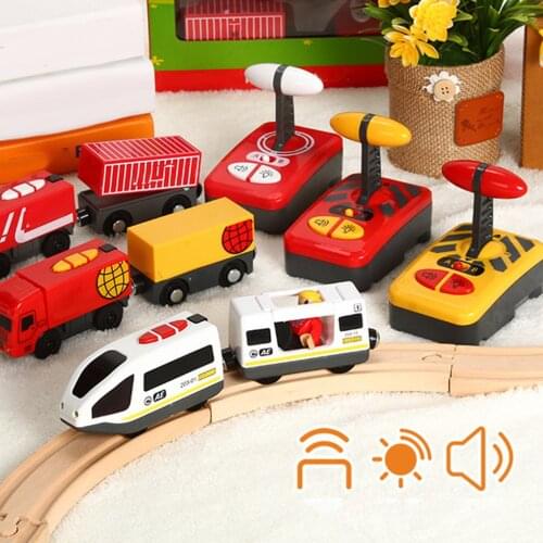Railway Locomotive Train Track Toy Remote Control Electric Car Children Gift Simulation Model Electric Train Toy Birthday Gift