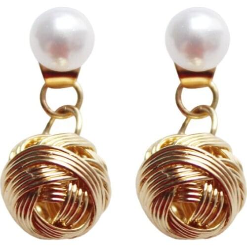 Stud Earrings for Women Fashion Earing Jewelry Imitation Pearls Statement Globe Ball Beads Plug Earrings Round Lady Party Studs
