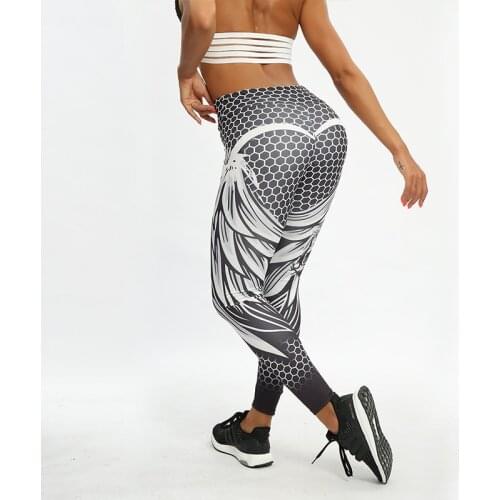 Women Yoga Pants Fitness Leggings High Waist Solid Color Polyester Wings Honeycomb Female Legging Sexy Fashion Print Leggings