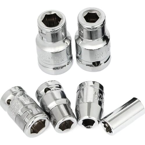 1pc 3/8 1/2 Inch Square Drive to 1/4 5/16 3/8 inch Hex Shank Socket Adapter Wrench Converter Tool Screwdriver Bit Holder