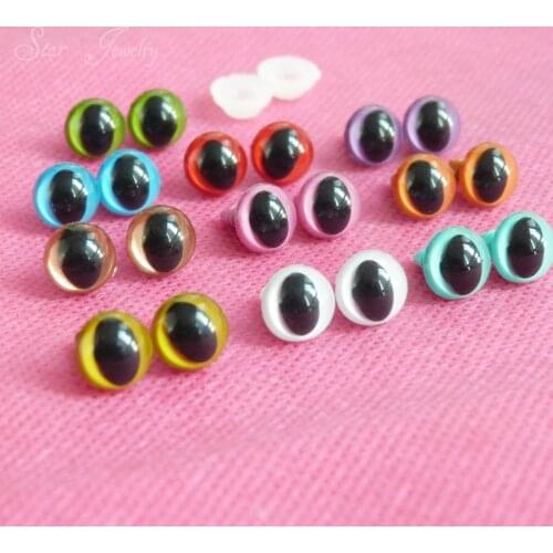 100pcs--- new 9mm plastic safety toy cat eyes for plush doll accessories--color option