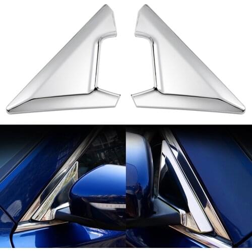 2 Pcs Car Front Rearview Mirror Door Window A-pillar Triangle Trim Frame Cover For Nissan XTrail X-trail Rogue T32 2014-2019