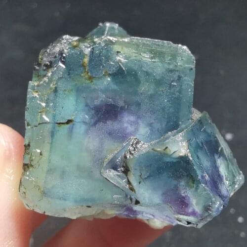 42.8gNatural rare purple heart green fluorite cluster and associated mineral specimen stone and crystal healing solution